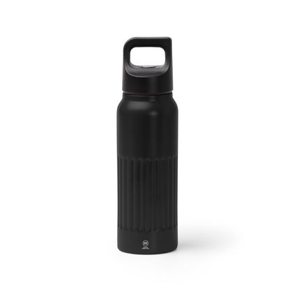Stamina Moroni recycled stainless steel vacuum flask in black, ready for laser engraving