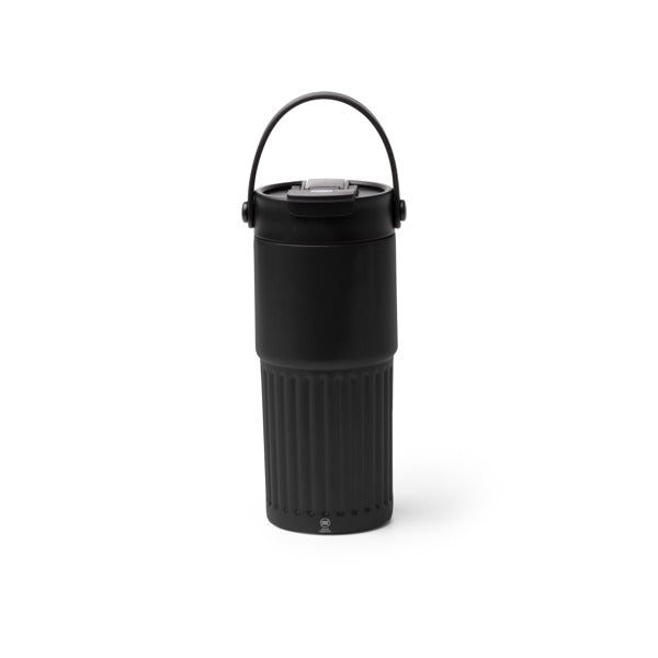 Stamina Tumbat recycled stainless steel thermal cup 600 ml in black, ready for laser engraving