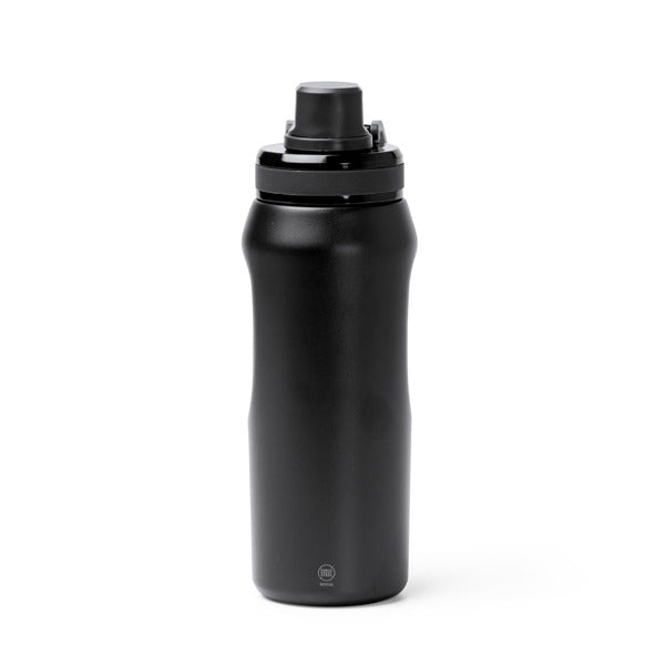 Stamina Gerald recycled stainless steel vacuum flask in black, ready for laser engraving