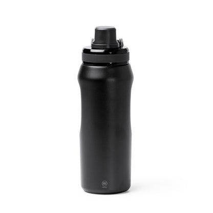Stamina Gerald recycled stainless steel vacuum flask in black, ready for laser engraving