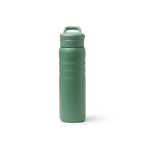 Stamina Tuxley recycled stainless steel vacuum flask in sage green, ready for laser engraving