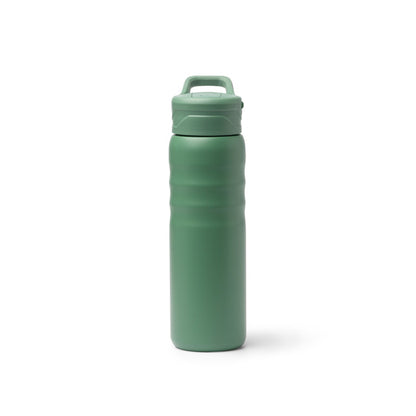 Stamina Tuxley recycled stainless steel vacuum flask in sage green, ready for laser engraving