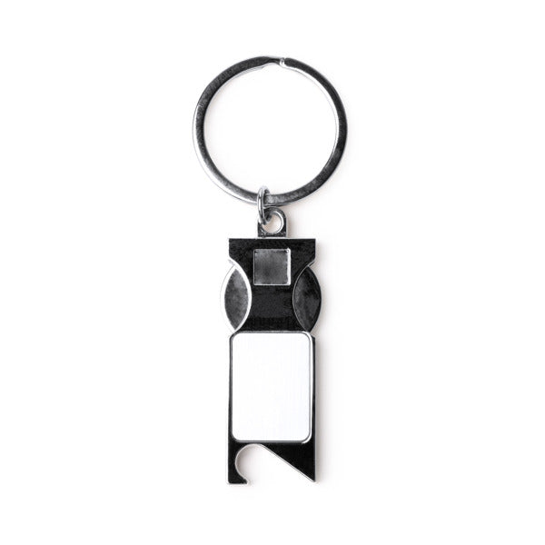 Stamina Libok metal keyring in silver, ready for laser engraving
