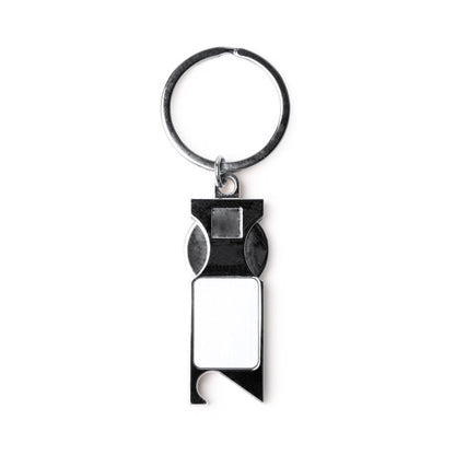 Stamina Libok metal keyring in silver, ready for laser engraving