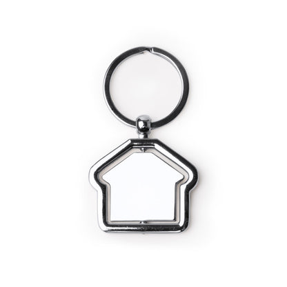 Stamina Tudor rotating metal keyring in silver, ready for laser engraving