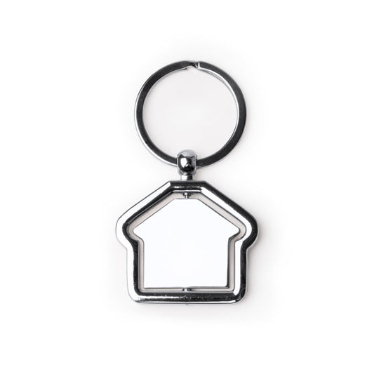 Stamina Tudor rotating metal keyring in silver, ready for laser engraving