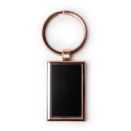 Stamina Belsan metal keyring in rectangular, ready for laser engraving