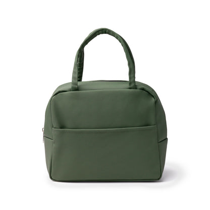 Stamina Selfos PU leather cooler bag in dark green, ready for logo printing