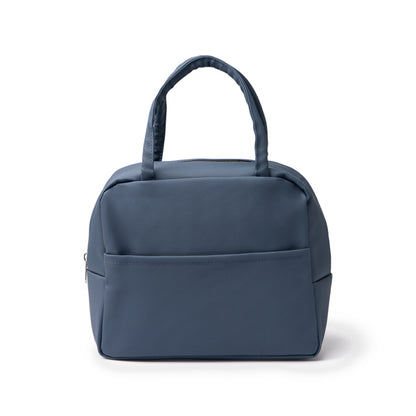 Stamina Selfos PU leather cooler bag in navy blue, ready for logo printing