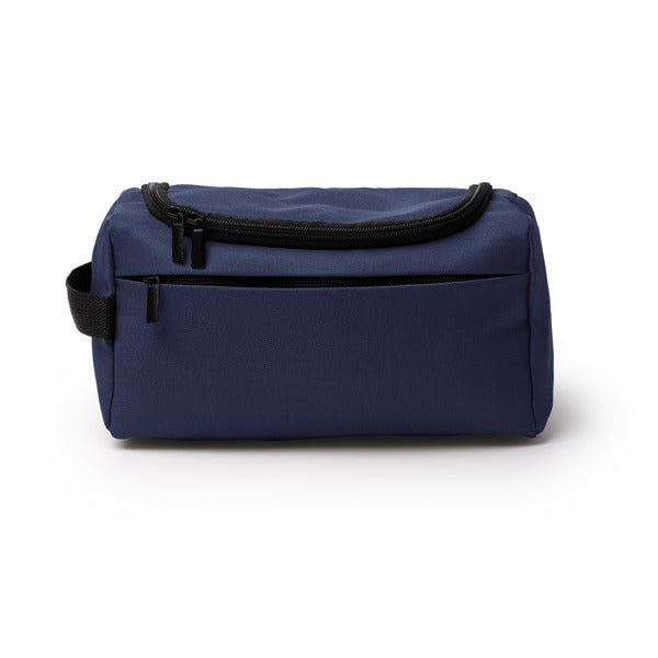 Stamina Tasker 600D RPET toiletry bag in navy blue, ready for logo printing