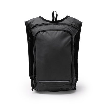 Stamina Fischer 600D RPET backpack in black, ready for logo printing