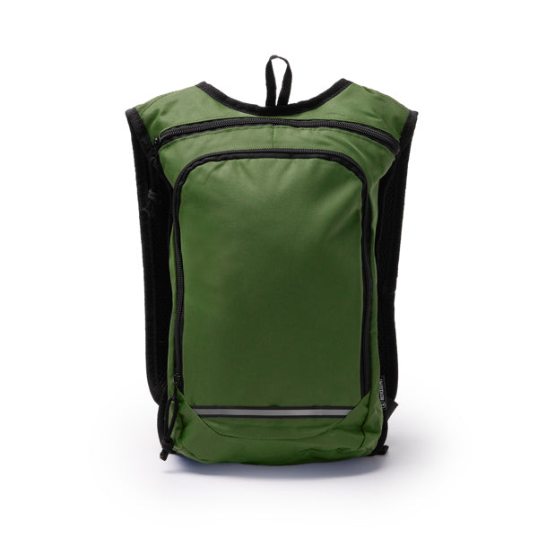 Stamina Fischer 600D RPET backpack in dark green, ready for logo printing