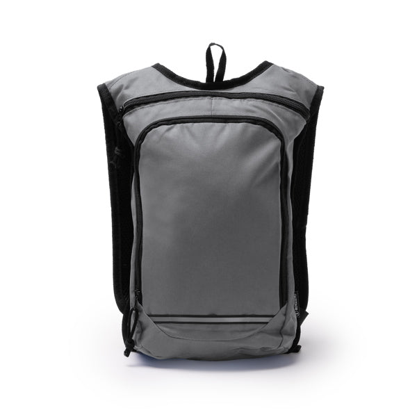 Stamina Fischer 600D RPET backpack in grey, ready for logo printing
