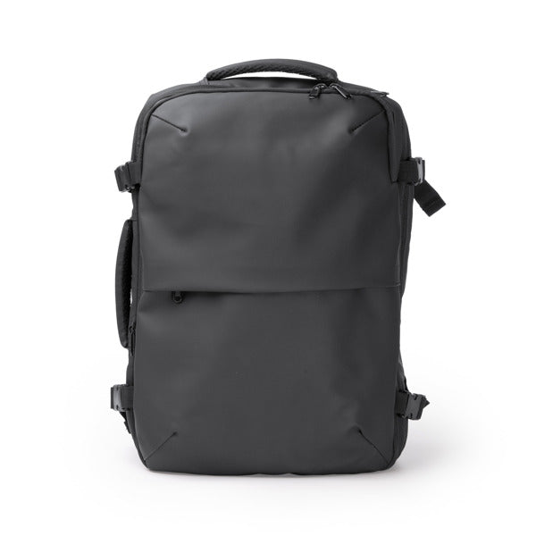 Stamina Soplex PU leather backpack in black, ready for logo printing