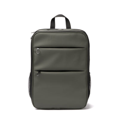Stamina Leonel PU leather backpack in dark green, ready for logo printing