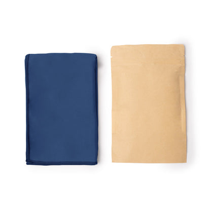 Stamina Vezali RPET towel in navy blue, ready for logo printing