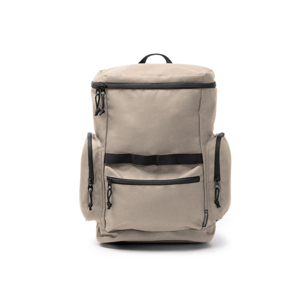 Stamina Cameron 600D RPET backpack in beige, ready for logo printing