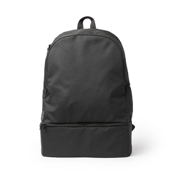 Stamina Cambel 600D RPET backpack in black, ready for logo printing