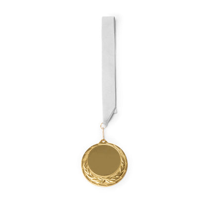 Stamina Dresel metal medal in white, ready for laser engraving