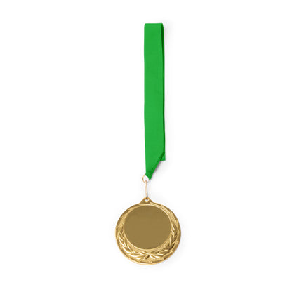 Stamina Dresel metal medal in fern green, ready for laser engraving