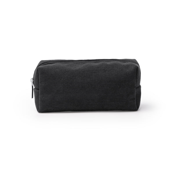 Stamina Bonete corduroy toiletry bag in black, ready for logo printing