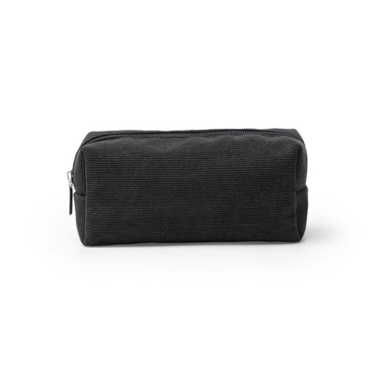Stamina Bonete corduroy toiletry bag in black, ready for logo printing