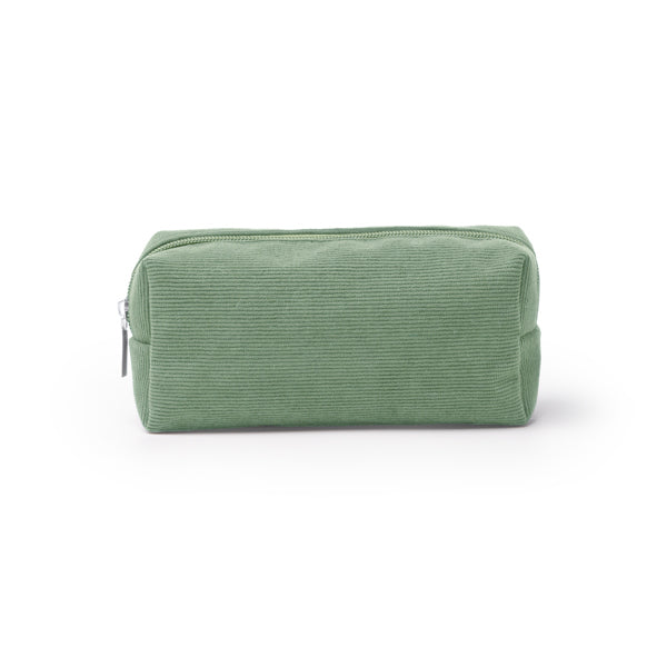 Stamina Bonete corduroy toiletry bag in sage green, ready for logo printing