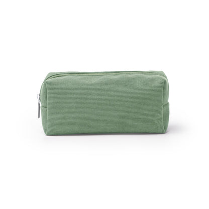 Stamina Bonete corduroy toiletry bag in sage green, ready for logo printing