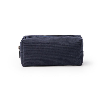 Stamina Bonete corduroy toiletry bag in navy blue, ready for logo printing
