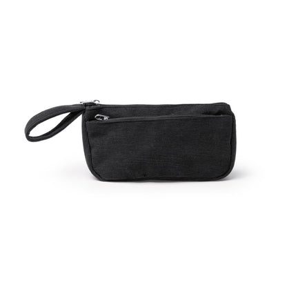 Stamina Ferez corduroy toiletry bag in black, ready for logo printing