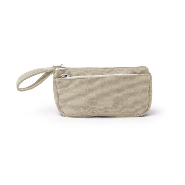 Stamina Ferez corduroy toiletry bag in beige, ready for logo printing