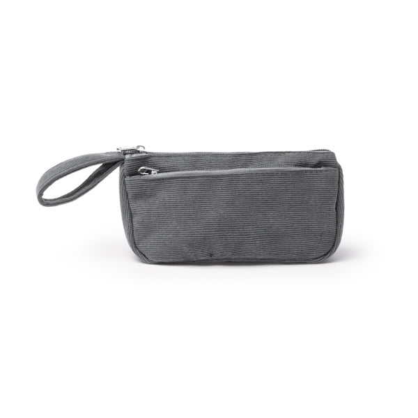 Stamina Ferez corduroy toiletry bag in grey, ready for logo printing