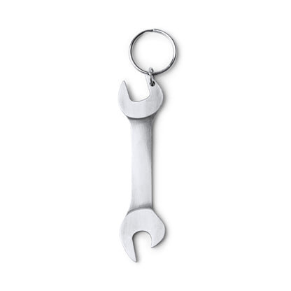 Stamina Asgar metal keyring in silver, ready for laser engraving