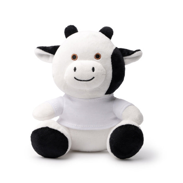 Stamina Lenny plush soft toy with T-shirt in vaca, ready for logo printing