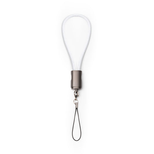 Stamina Cebuk nylon and zinc alloy charging cable in white, ready for laser engraving