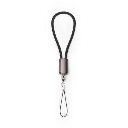 Stamina Cebuk nylon and zinc alloy charging cable in black, ready for laser engraving
