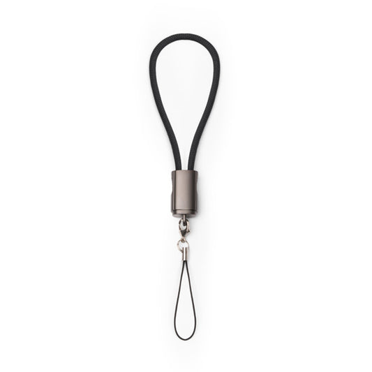 Stamina Cebuk nylon and zinc alloy charging cable in black, ready for laser engraving