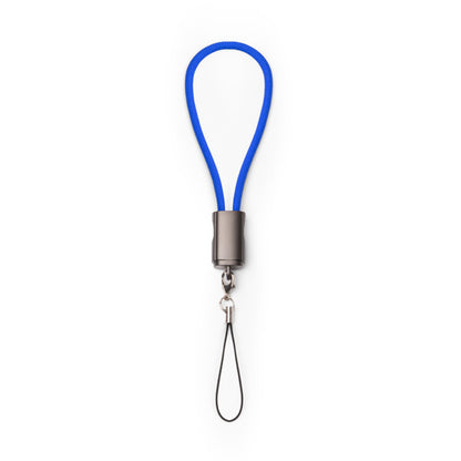 Stamina Cebuk nylon and zinc alloy charging cable in royal blue, ready for laser engraving