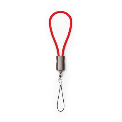 Stamina Cebuk nylon and zinc alloy charging cable in red, ready for laser engraving