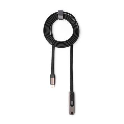 Stamina Pryor charging cable with phone stand in black, ready for laser engraving