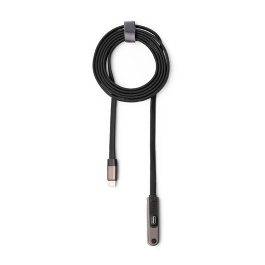Stamina Pryor charging cable with phone stand in black, ready for laser engraving