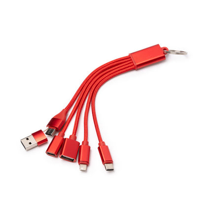 Stamina Koltax recycled aluminium 7-in-1 charging cable, ready for laser engraving