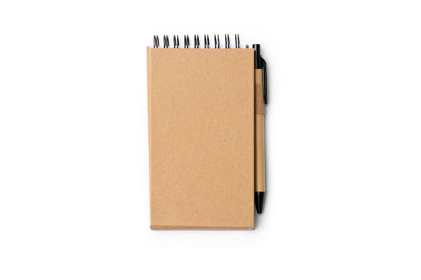 Stamina Couto recycled cardboard desk set with notebook in beige, ready for logo printing