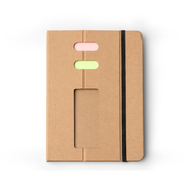 Stamina Panki recycled cardboard and paper notebook A5 in beige, ready for logo printing