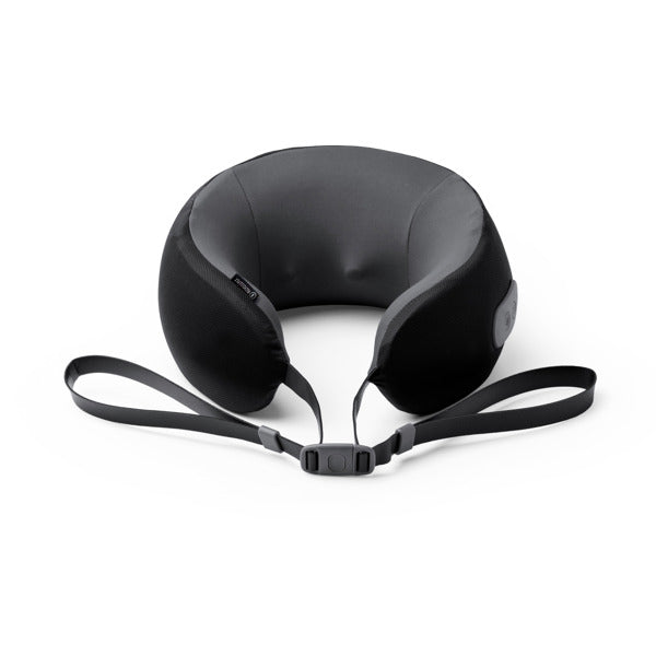 Stamina Astana RPET travel neck massage pillow in black, ready for logo printing