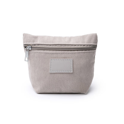 Stamina Cordix corduroy fabric toiletry bag in grey, ready for laser engraving