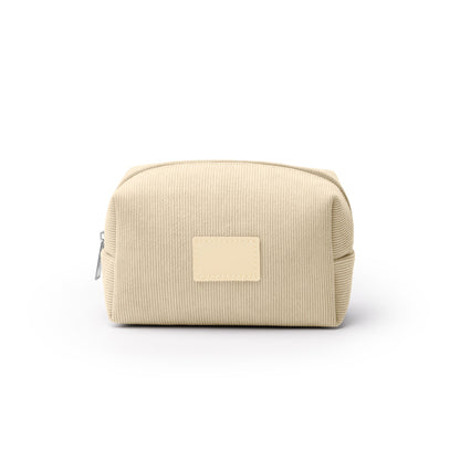 Stamina Sentil corduroy fabric toiletry bag in beige, ready for laser engraving