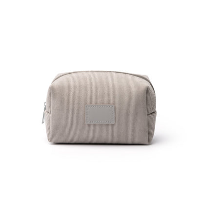 Stamina Sentil corduroy fabric toiletry bag in grey, ready for laser engraving