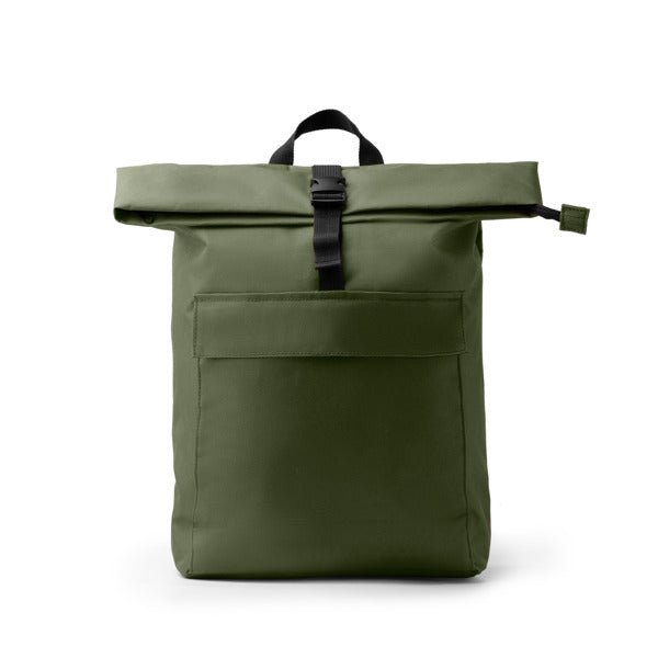 Stamina Drongo 600D recycled RPET polyester backpack in dark green, ready for logo printing
