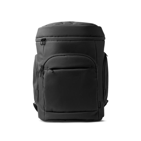 Stamina Nayade 300D recycled RPET polyester backpack in black, ready for logo printing